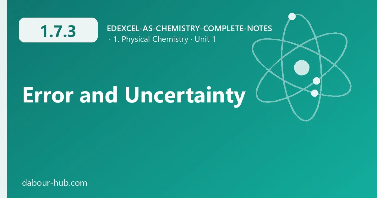 1.7.3 Error and Uncertainty