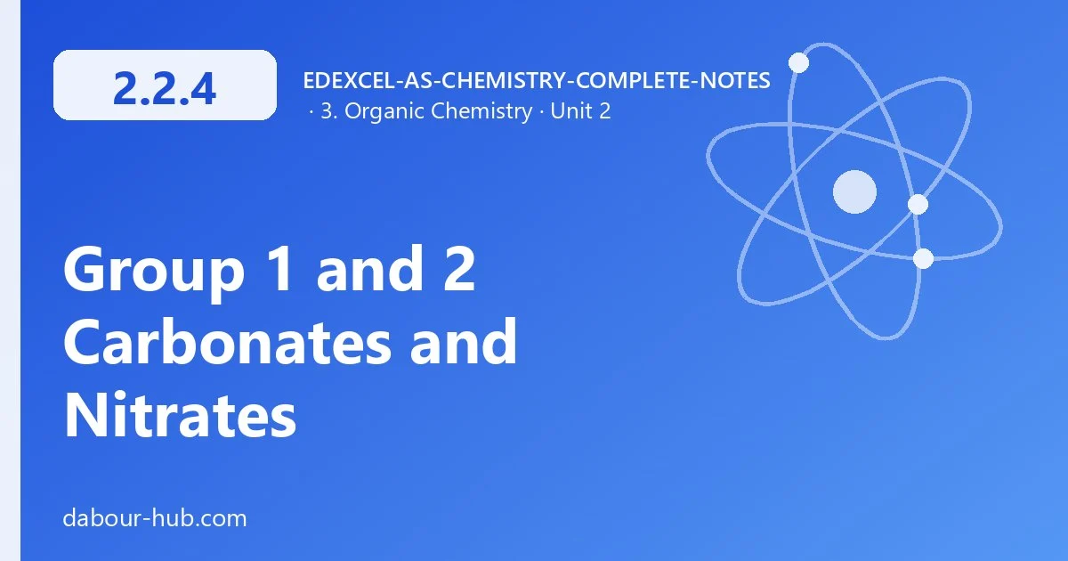 2.2.4 Group 1 and 2 Carbonates and Nitrates