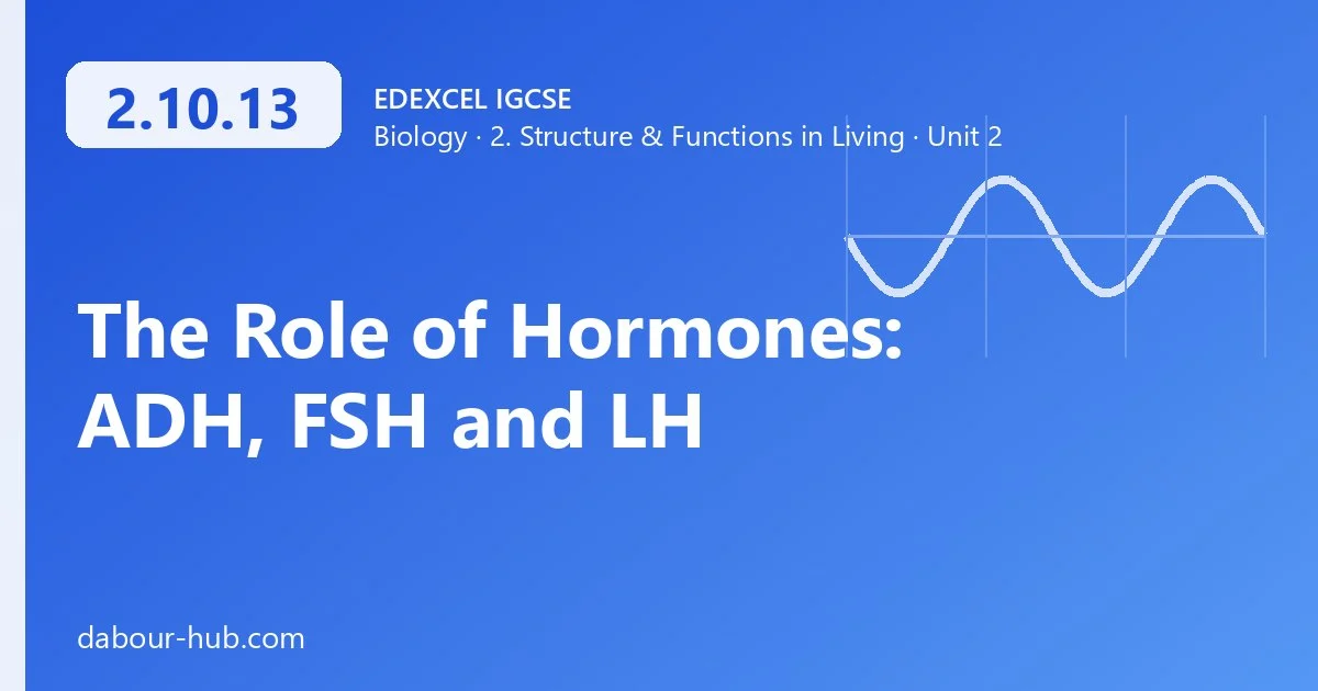 2.10.13 The Role of Hormones: ADH, FSH and LH
