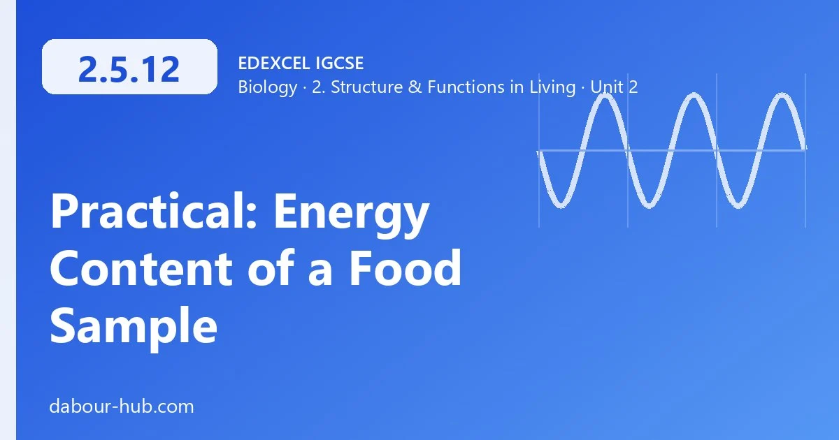 2.5.12 Practical: Energy Content of a Food Sample