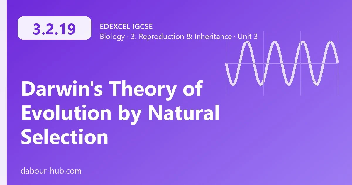 3.2.19 Darwin's Theory of Evolution by Natural Selection