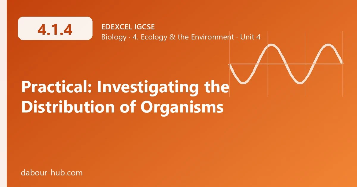 4.1.4 Practical: Investigating the Distribution of Organisms