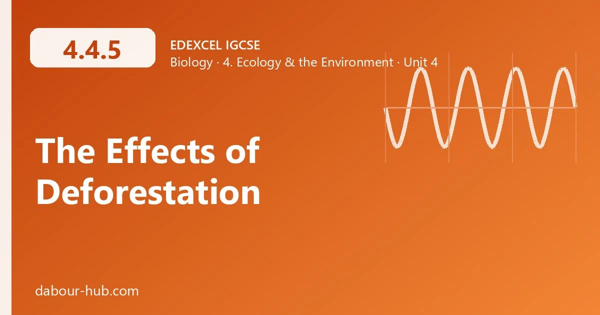 4.4.5 The Effects of Deforestation
