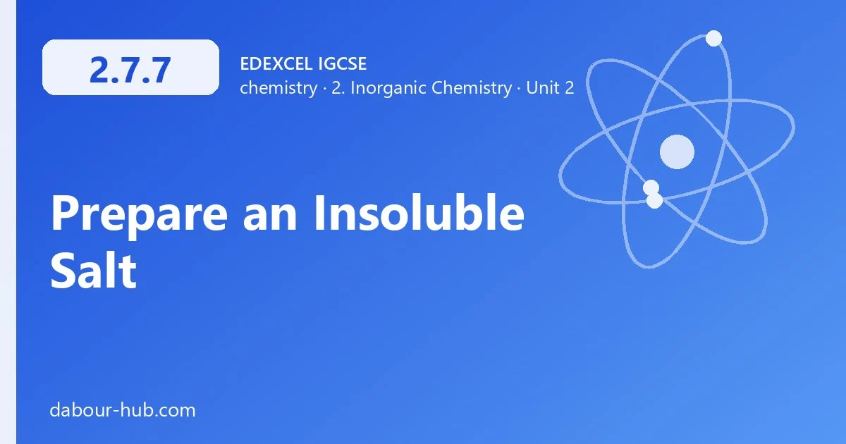 2.7.7 Prepare an Insoluble Salt