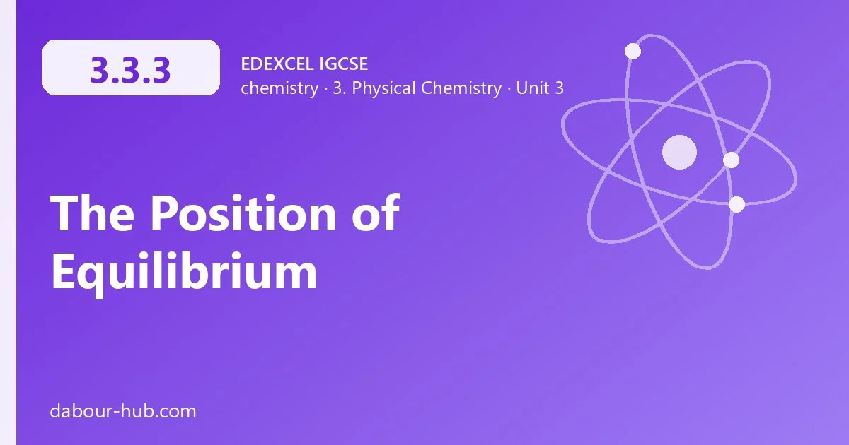 3.3.3 The Position of Equilibrium