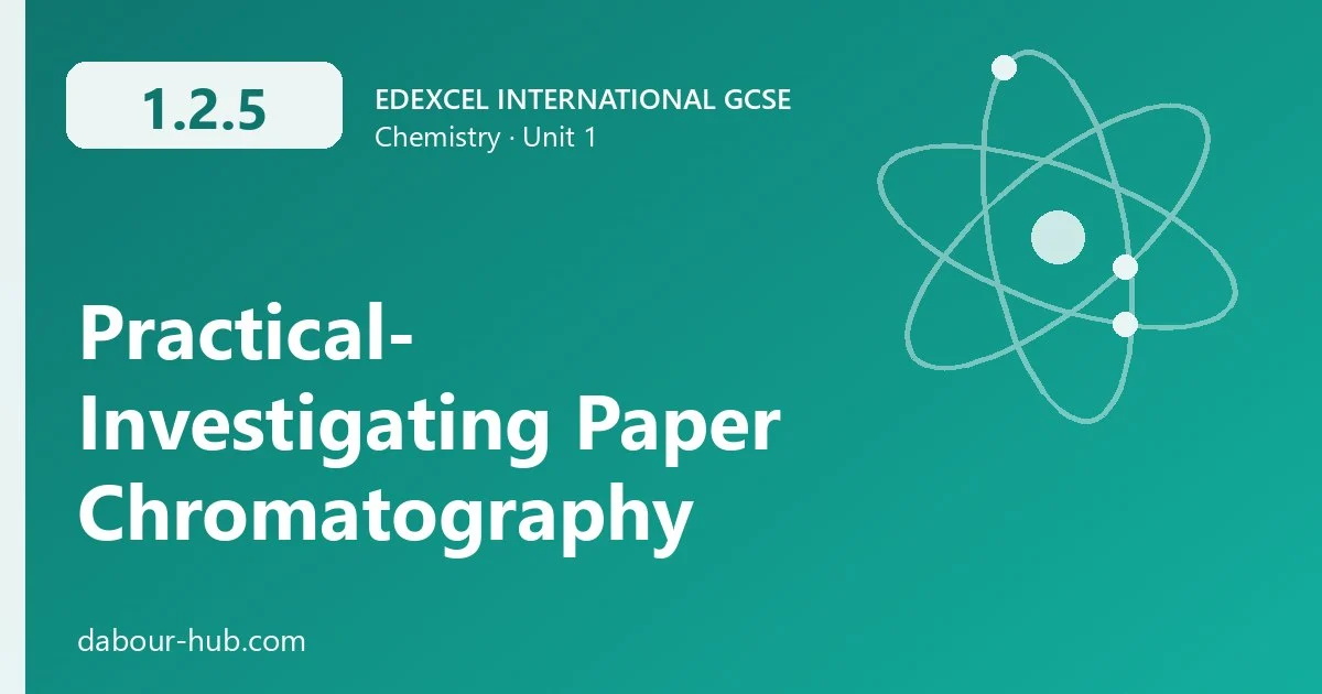 1.2.5 Practical- Investigating Paper Chromatography