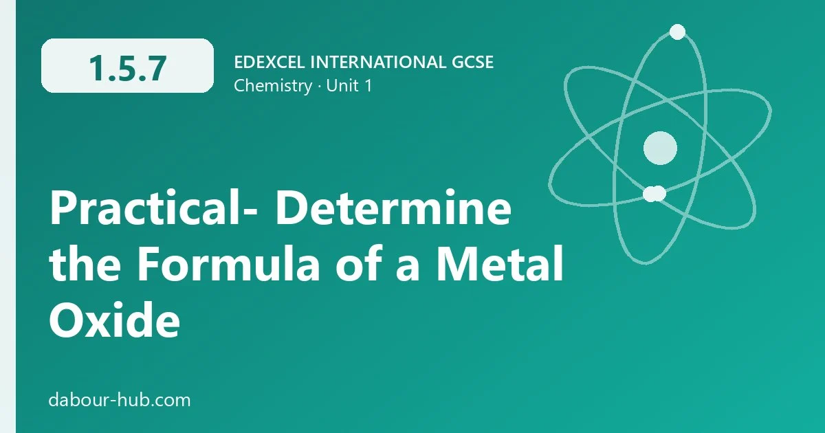 1.5.7 Practical- Determine the Formula of a Metal Oxide