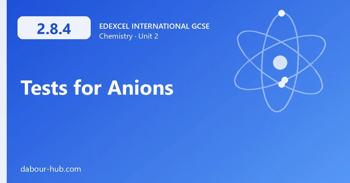2.8.4 Tests for Anions
