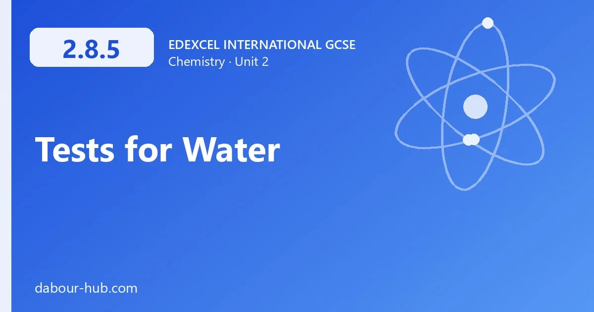 2.8.5 Tests for Water