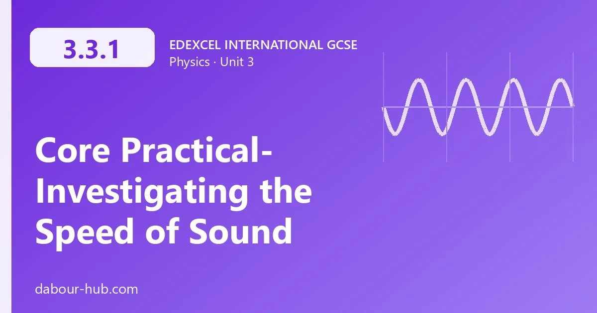 3.3.1 Core Practical- Investigating the Speed of Sound