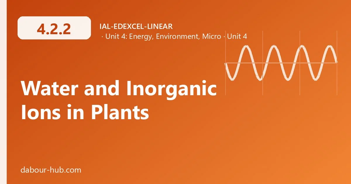 4.2.2 Water and Inorganic Ions in Plants