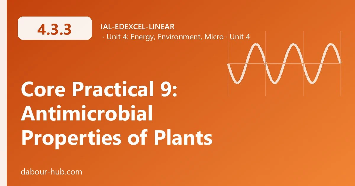 4.3.3 Core Practical 9: Antimicrobial Properties of Plants