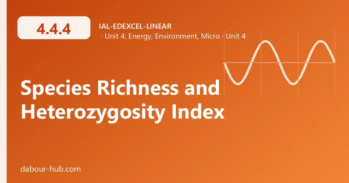 4.4.4 Species Richness and Heterozygosity Index