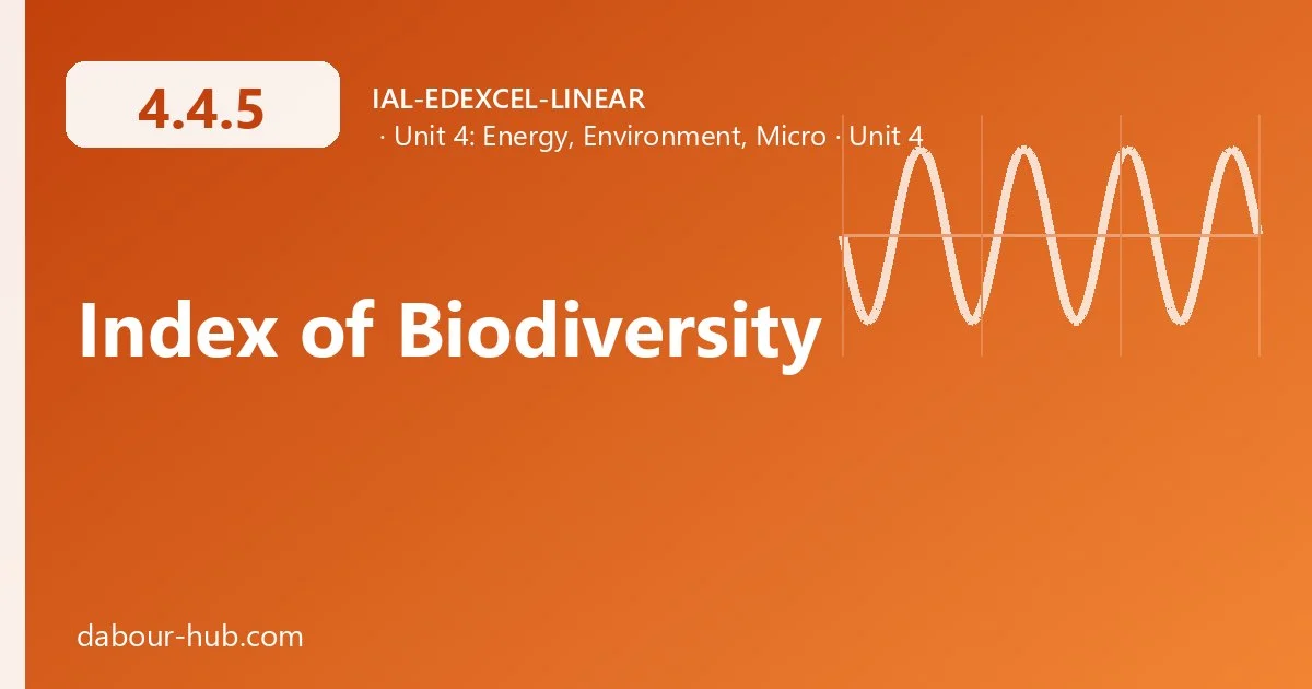 4.4.5 Index of Biodiversity