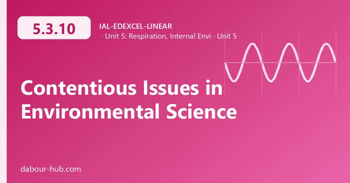 5.3.10 Contentious Issues in Environmental Science