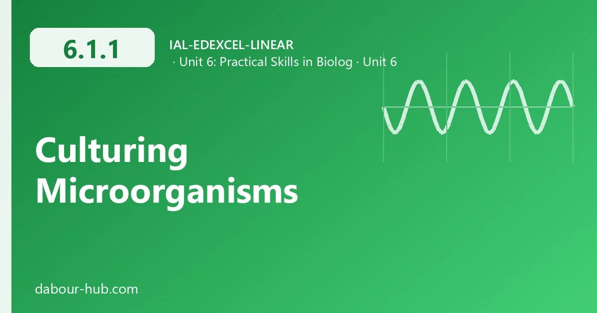 6.1.1 Culturing Microorganisms