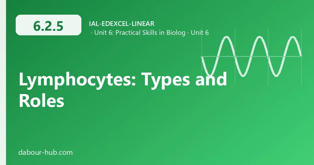 6.2.5 Lymphocytes: Types and Roles