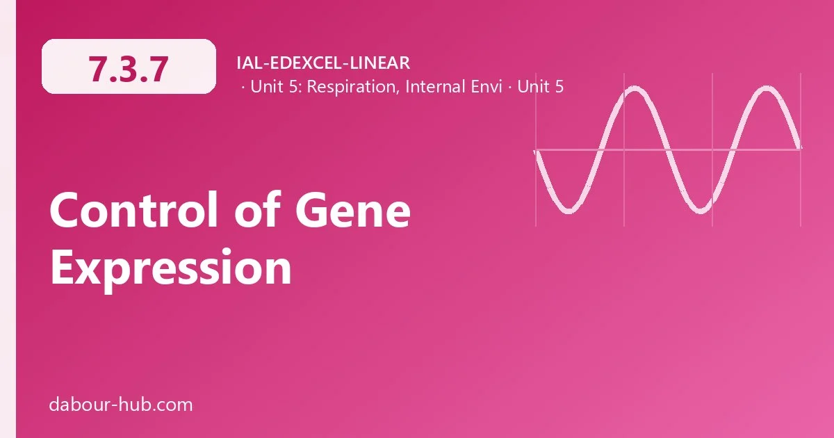 7.3.7 Control of Gene Expression