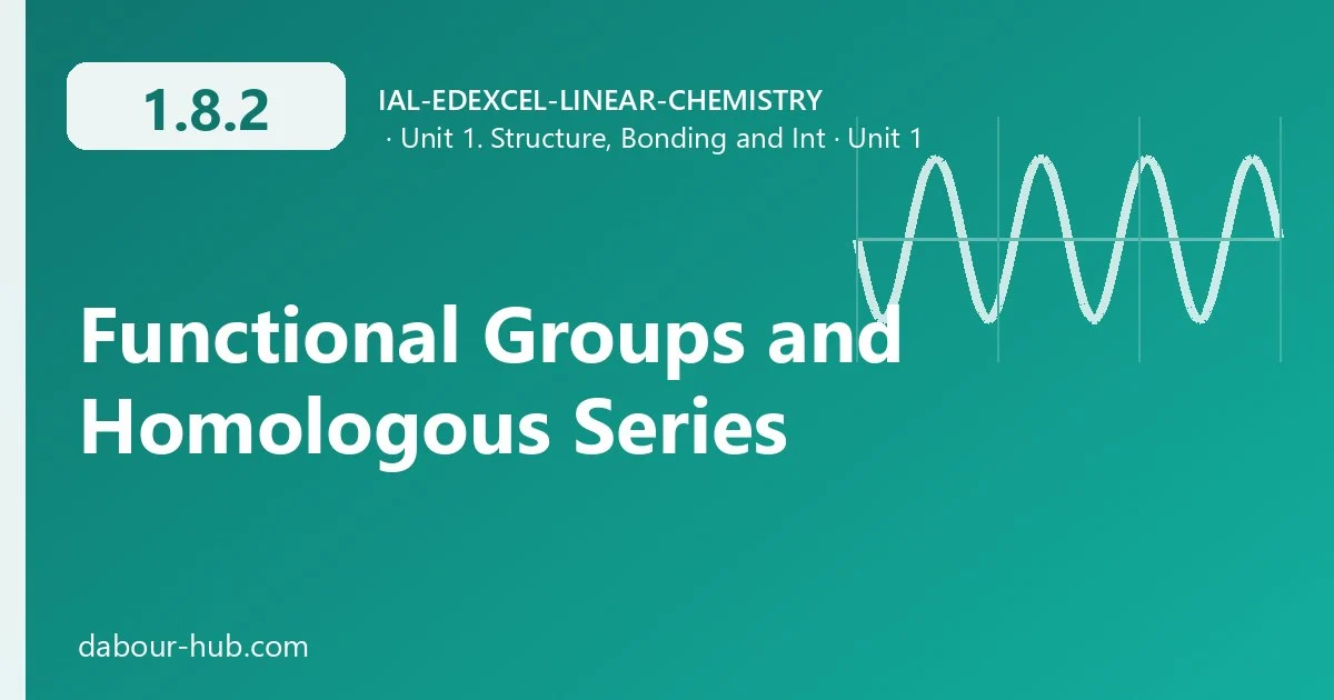 1.8.2 Functional Groups and Homologous Series