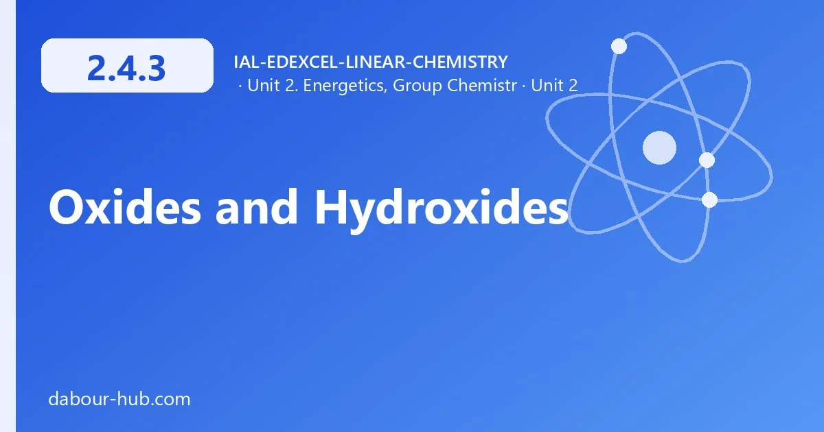 2.4.3 Oxides and Hydroxides