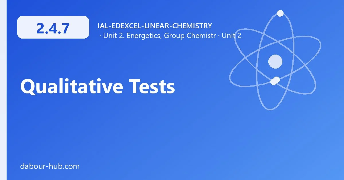 2.4.7 Qualitative Tests