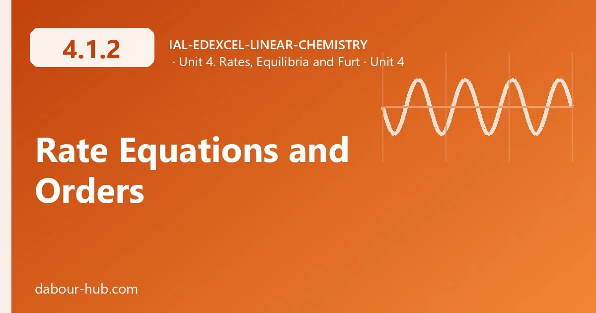 4.1.2 Rate Equations and Orders