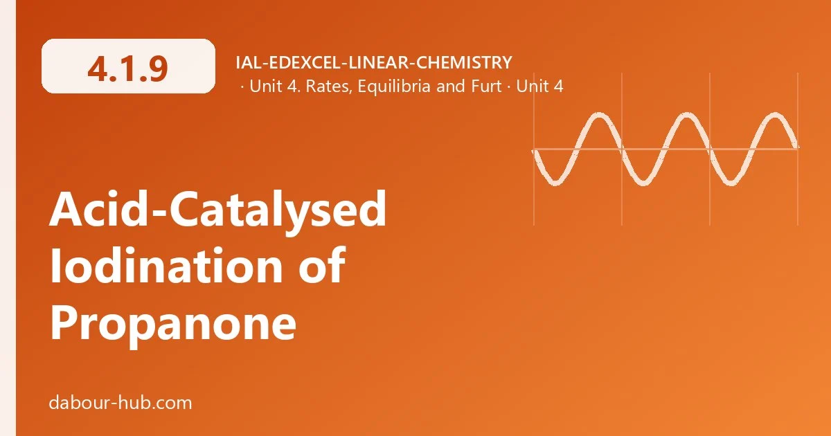 4.1.9 Acid-Catalysed Iodination of Propanone