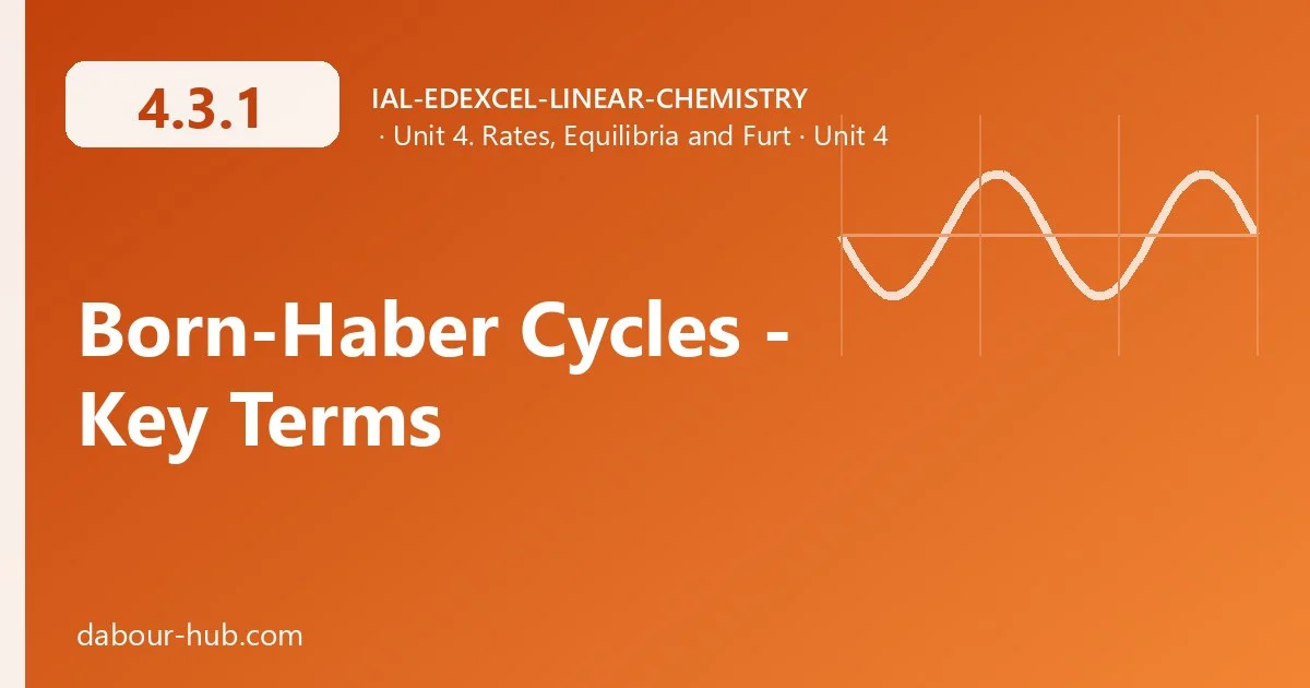 4.3.1 Born-Haber Cycles - Key Terms