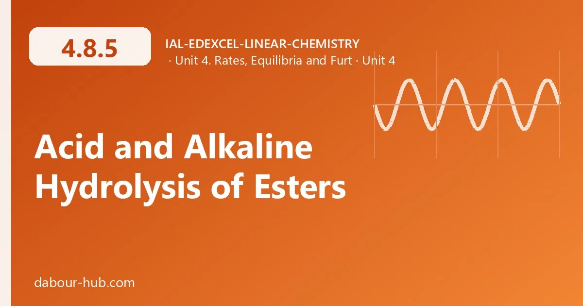 4.8.5 Acid and Alkaline Hydrolysis of Esters