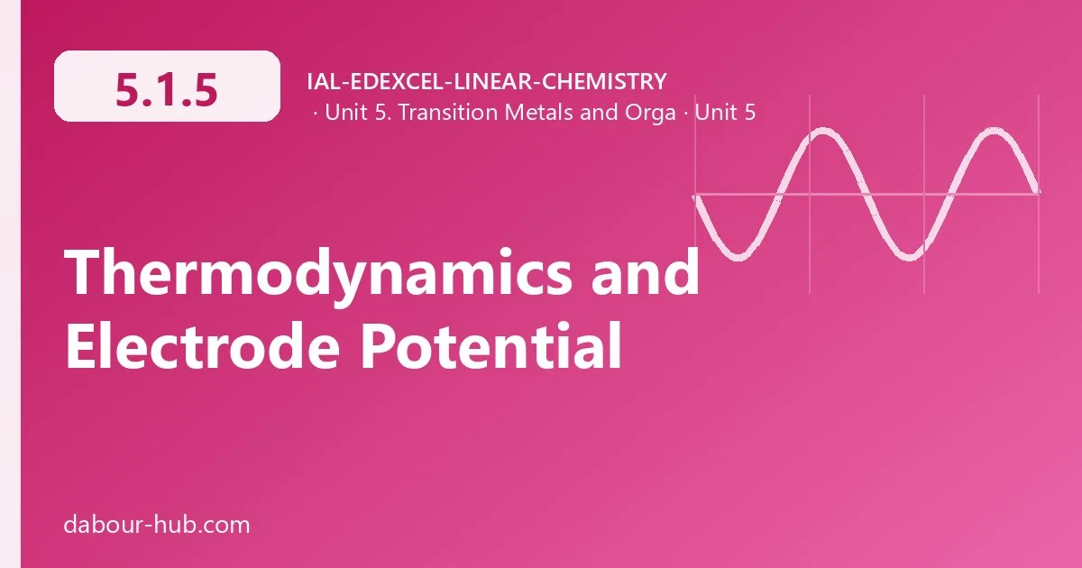 5.1.5 Thermodynamics and Electrode Potential