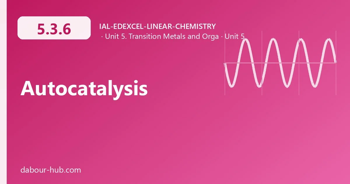 5.3.6 Autocatalysis
