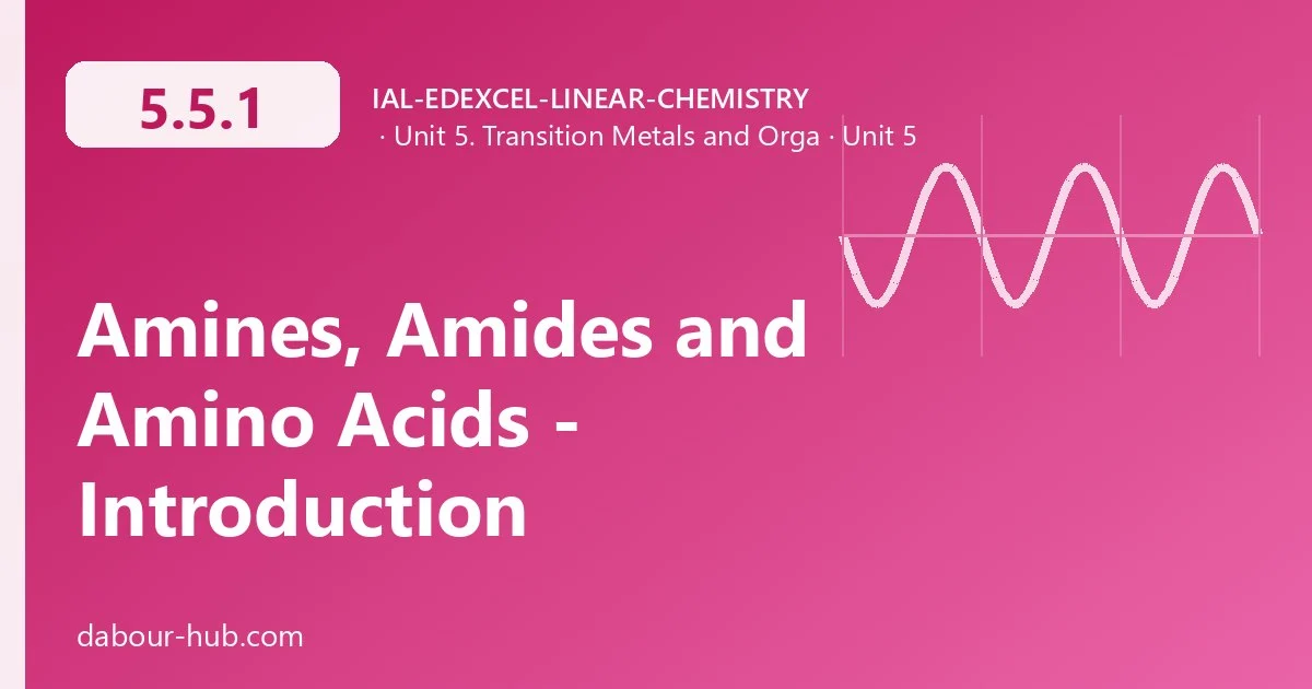5.5.1 Amines, Amides and Amino Acids - Introduction