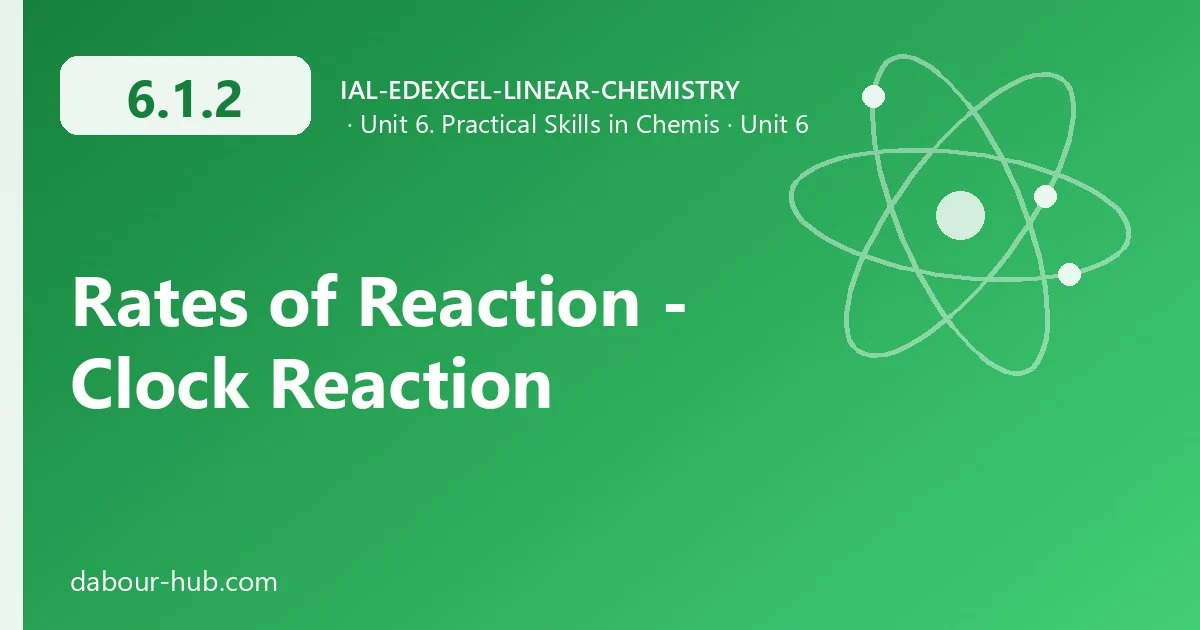 6.1.2 Rates of Reaction - Clock Reaction