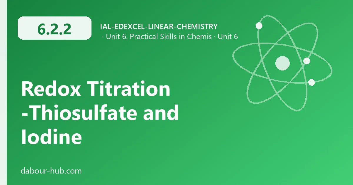 6.2.2 Redox Titration -Thiosulfate and Iodine