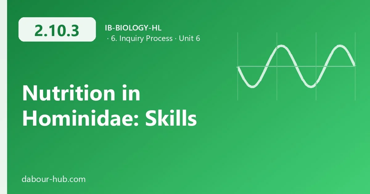 2.10.3 Nutrition in Hominidae: Skills