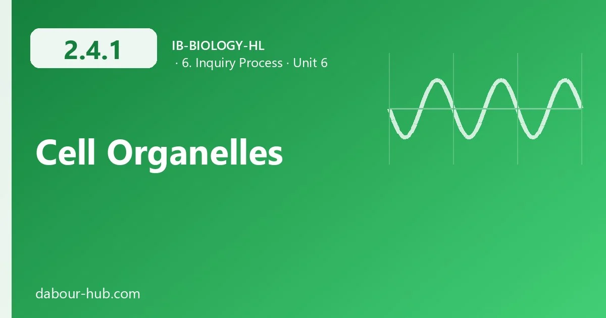 2.4.1 Cell Organelles