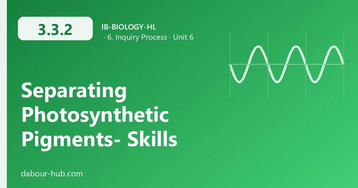 3.3.2 Separating Photosynthetic Pigments- Skills