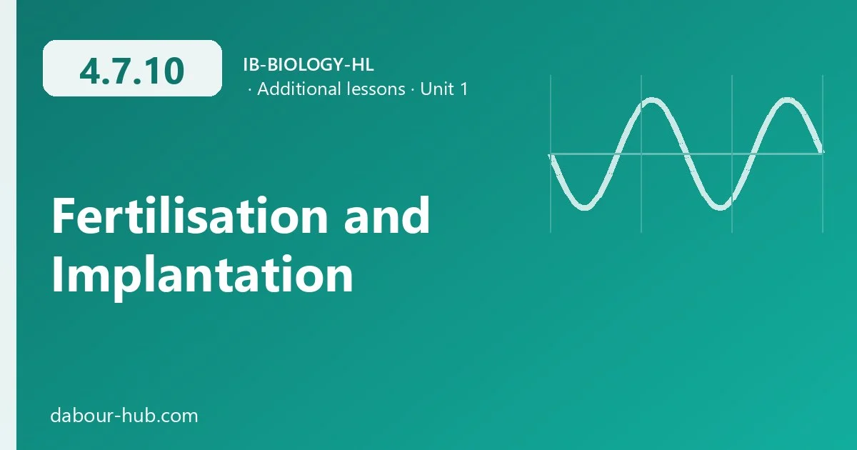 4.7.10 Fertilisation and Implantation