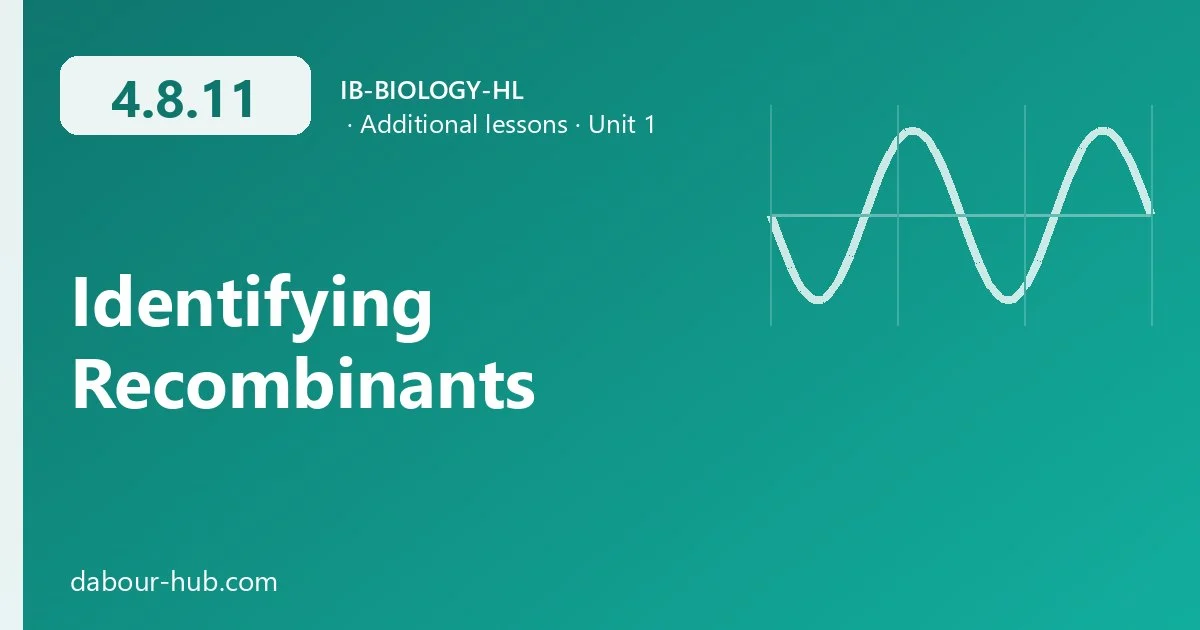 4.8.11 Identifying Recombinants