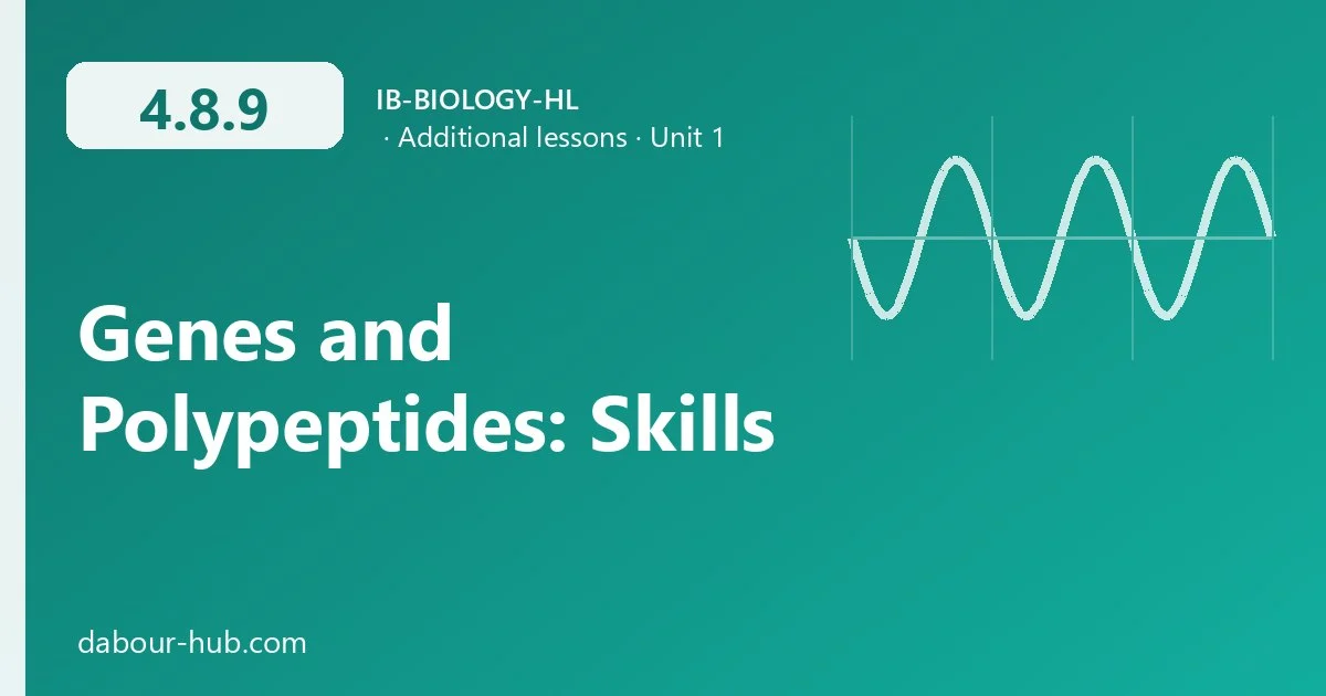 4.8.9 Genes and Polypeptides: Skills