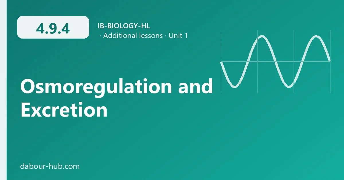 4.9.4 Osmoregulation and Excretion