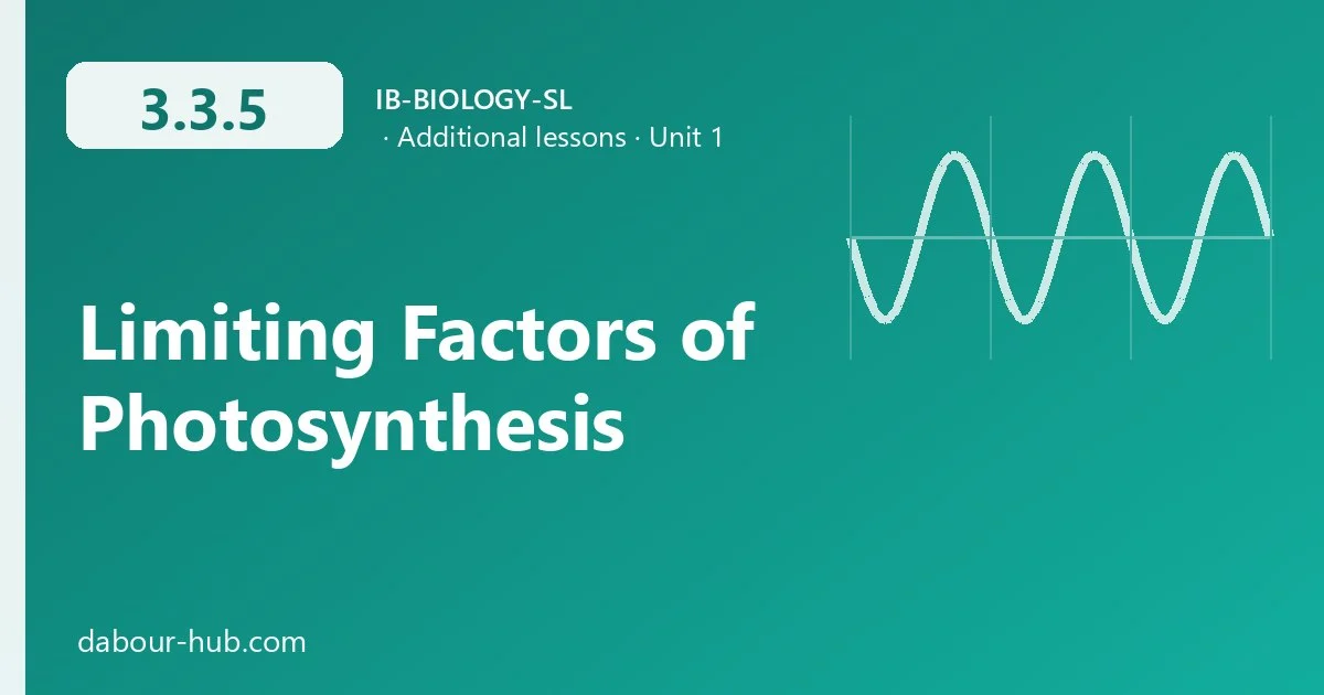 3.3.5 Limiting Factors of Photosynthesis