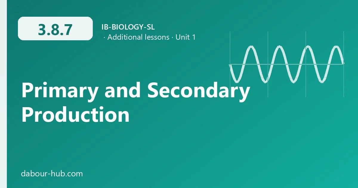 3.8.7 Primary and Secondary Production