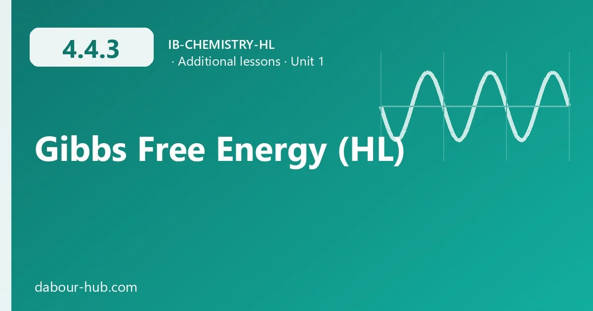 4.4.3 Gibbs Free Energy (HL)