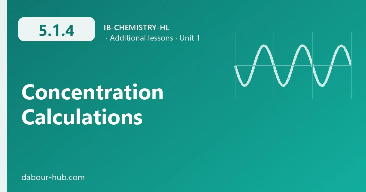 5.1.4 Concentration Calculations
