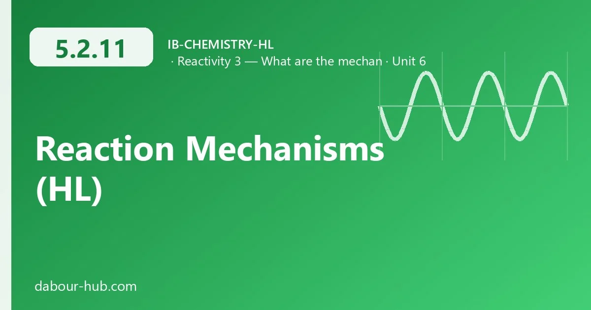 5.2.11 Reaction Mechanisms (HL)