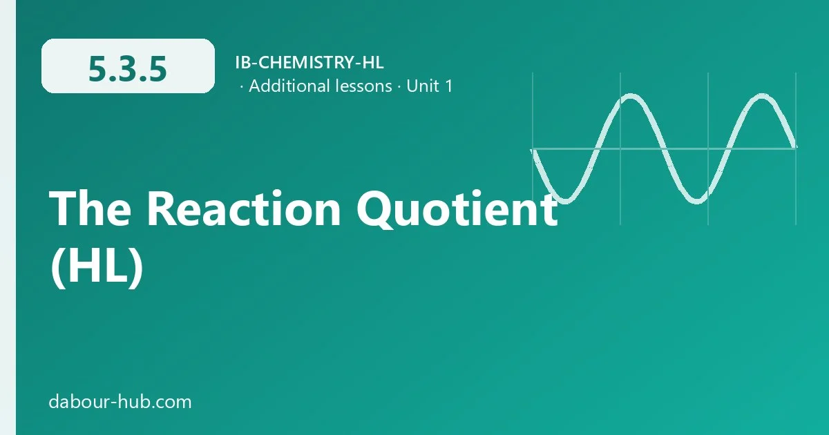 5.3.5 The Reaction Quotient (HL)
