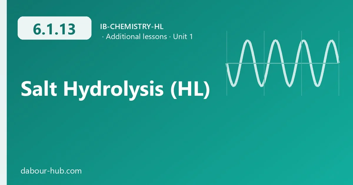 6.1.13 Salt Hydrolysis (HL)