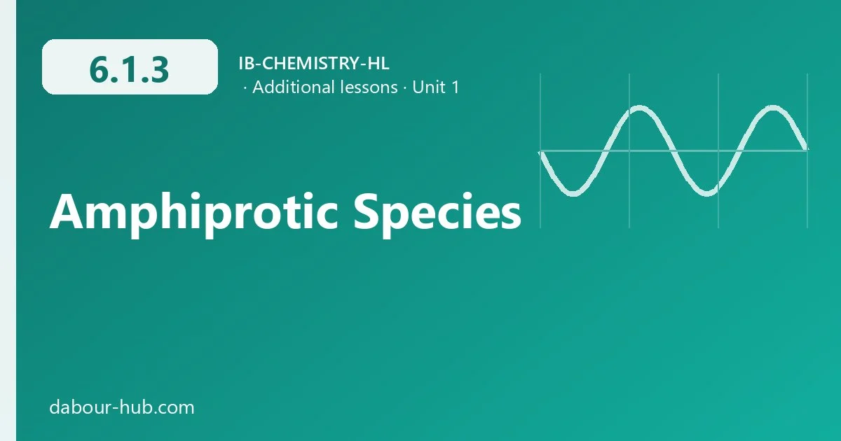 6.1.3 Amphiprotic Species