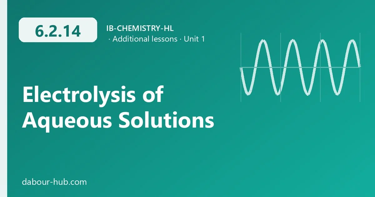 6.2.14 Electrolysis of Aqueous Solutions